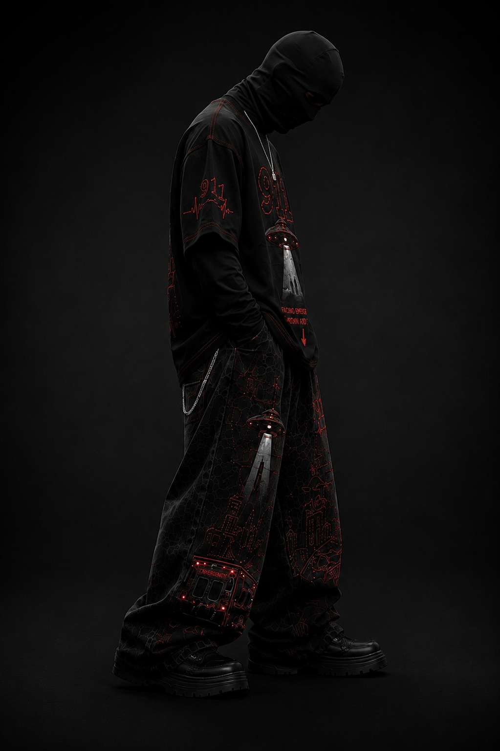 911 EMERGENCY™ Gen-Z Oversized Combo | Black & Red Edition