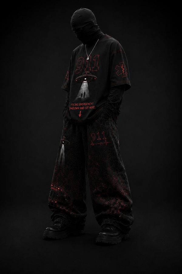 911 EMERGENCY™ Gen-Z Oversized Combo | Black & Red Edition