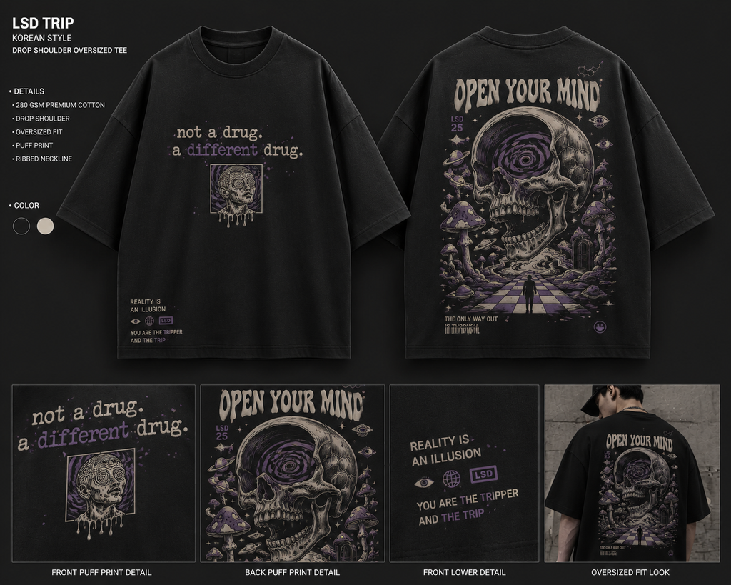 Open Your Mind (LSD POV) Graphic Tee – Premium Oversized Cotton T-Shirt