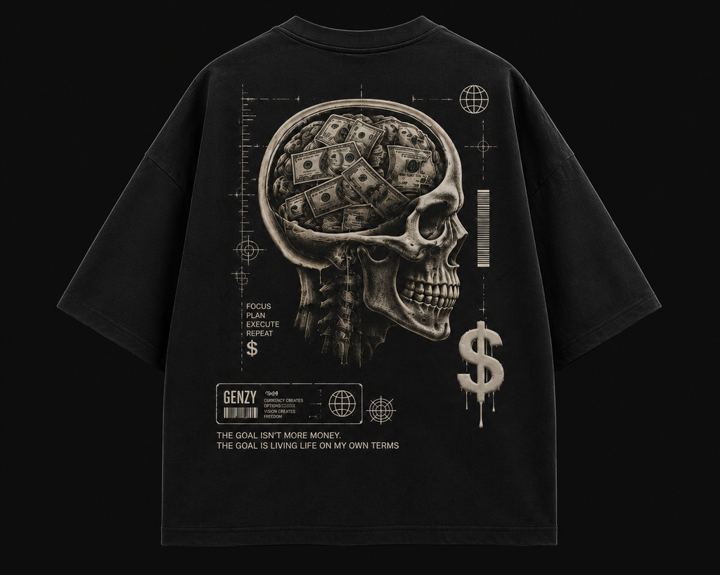 Money Mindset Oversized Graphic T-Shirt | 280 GSM Premium Cotton Drop Shoulder Streetwear Tee