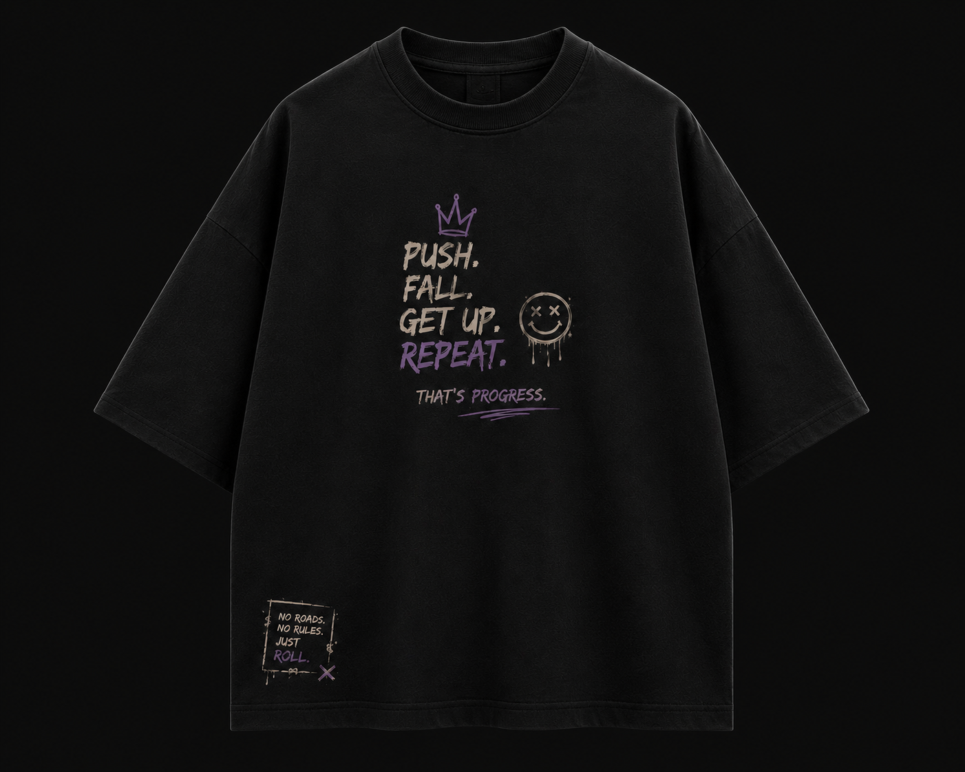 Skate or Die Oversized Graphic T-Shirt – Premium Streetwear Tee