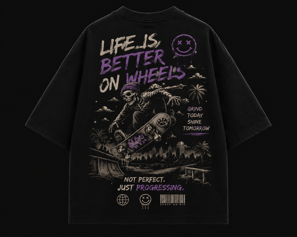 Skate or Die Oversized Graphic T-Shirt – Premium Streetwear Tee