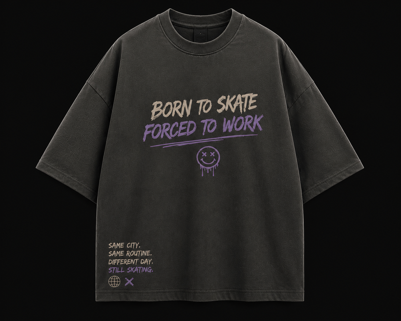 No Brakes No Regrets Oversized Drop Shoulder Tee