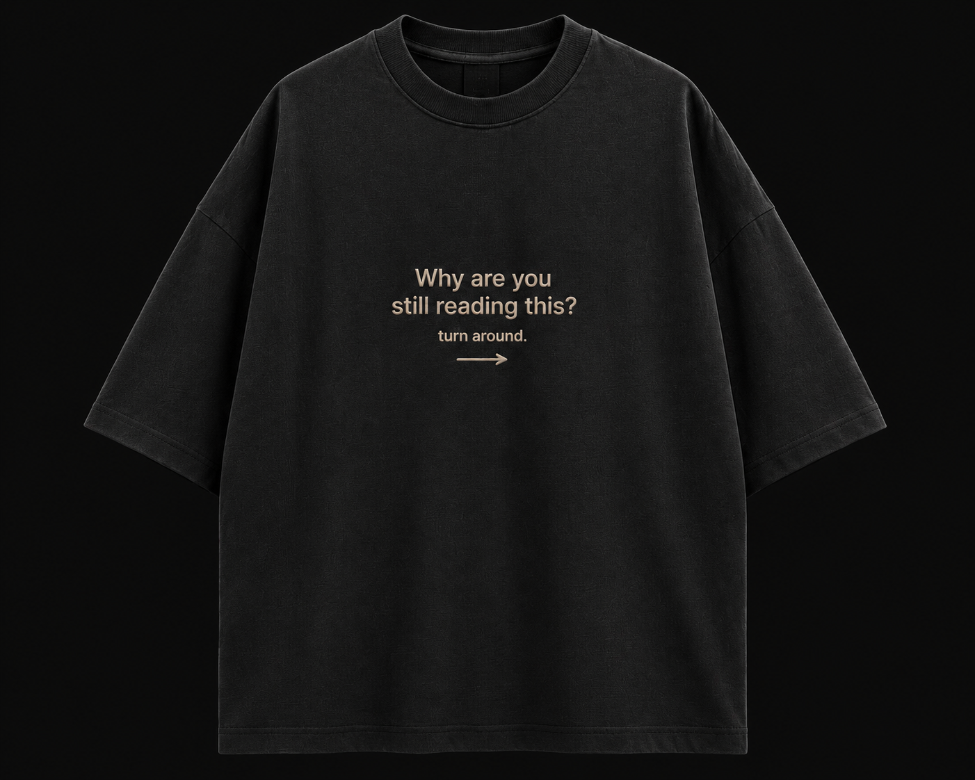 911 Don't Look Here Oversized Drop Shoulder T-Shirt
