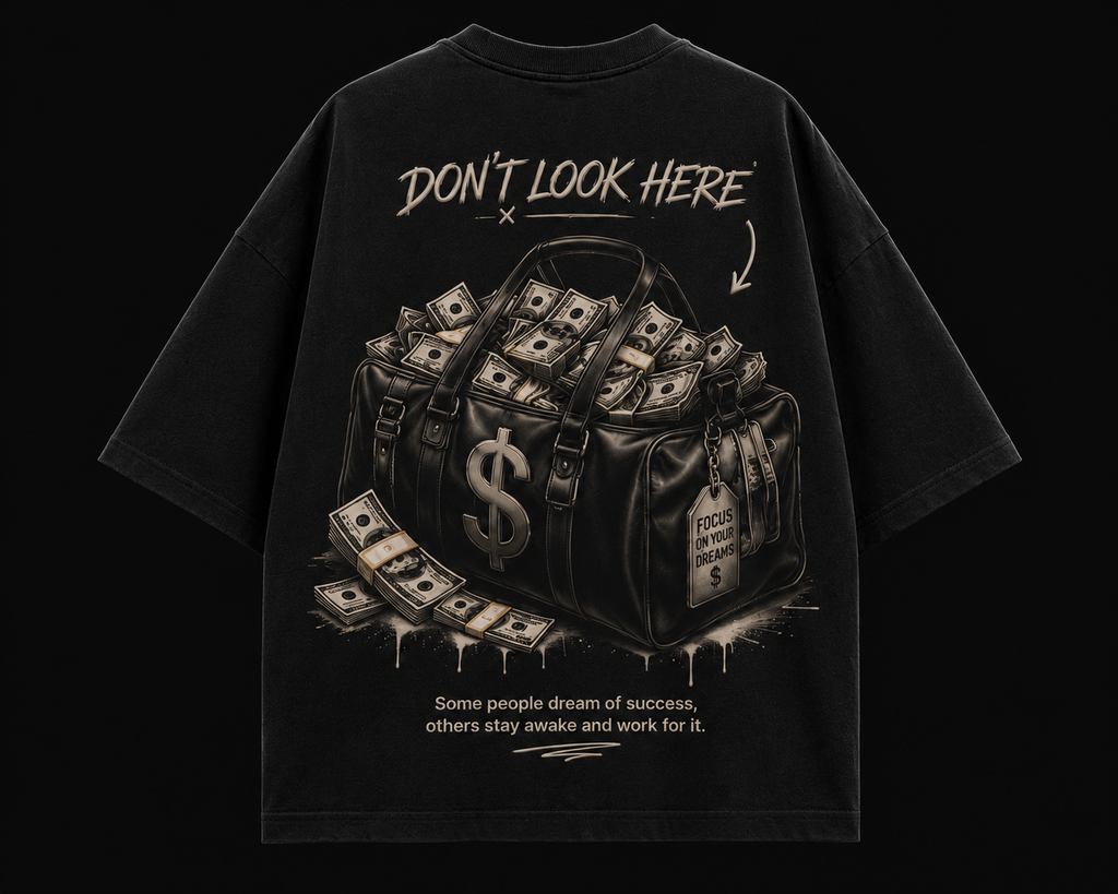 911 Don't Look Here Oversized Drop Shoulder T-Shirt