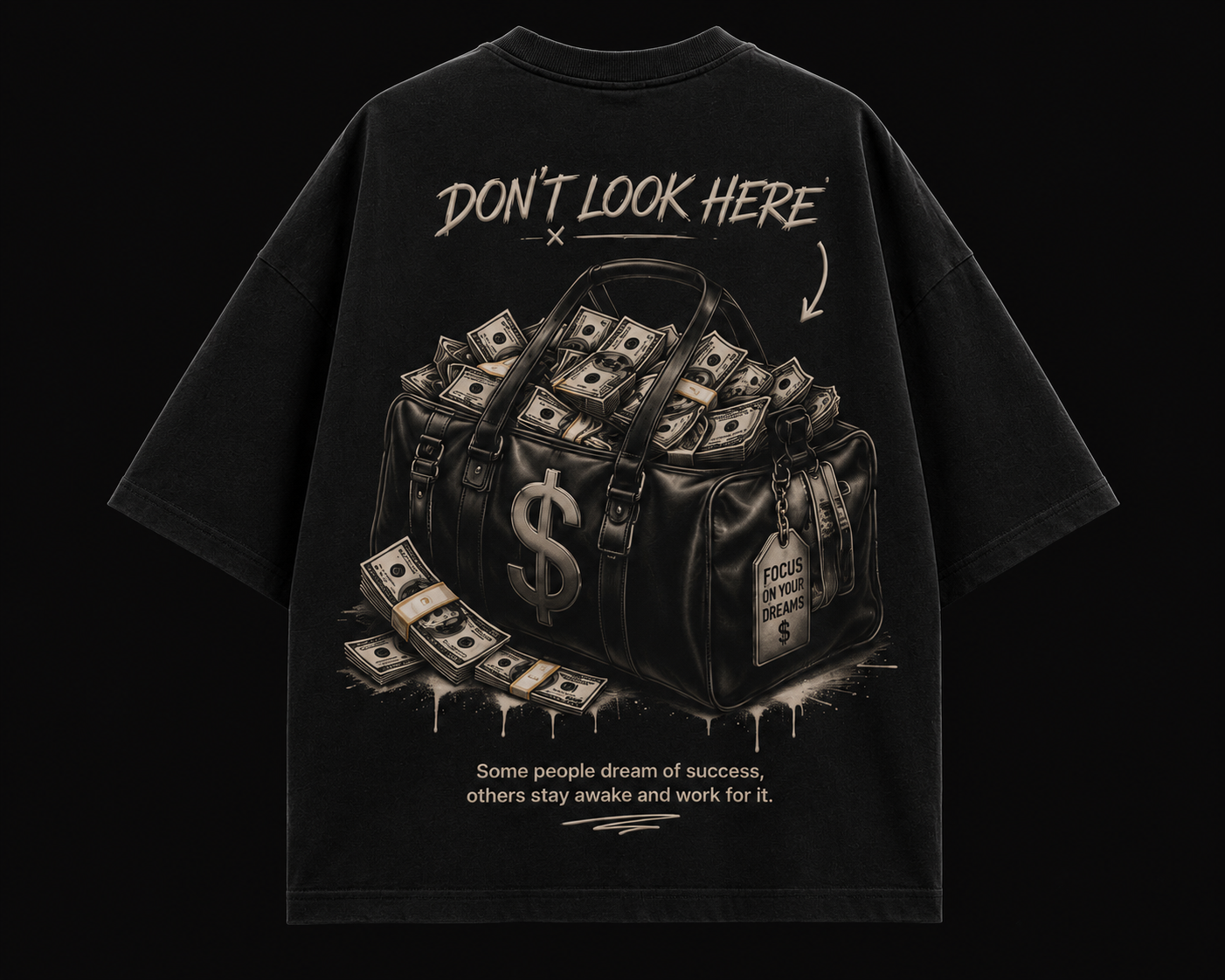911 Don't Look Here Oversized Drop Shoulder T-Shirt
