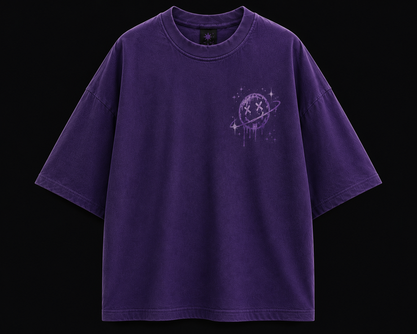 911 Purple Galaxy Oversized Drop Shoulder T-Shirt