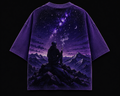 911 Purple Galaxy Oversized Drop Shoulder T-Shirt