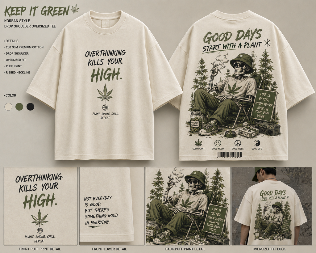 911 Keep It Green Korean Oversized T-Shirt