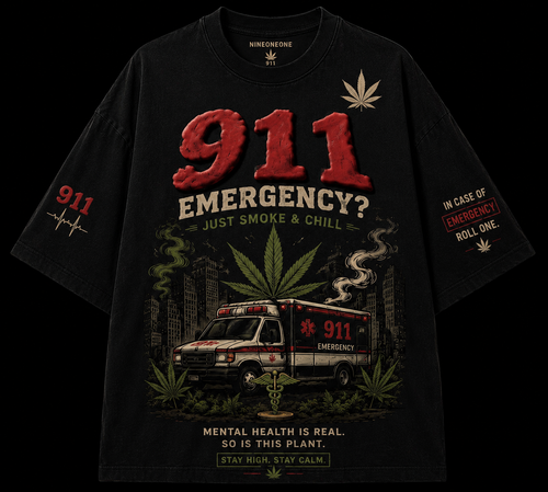 911 Emergency Response Puff Print Tee – Black