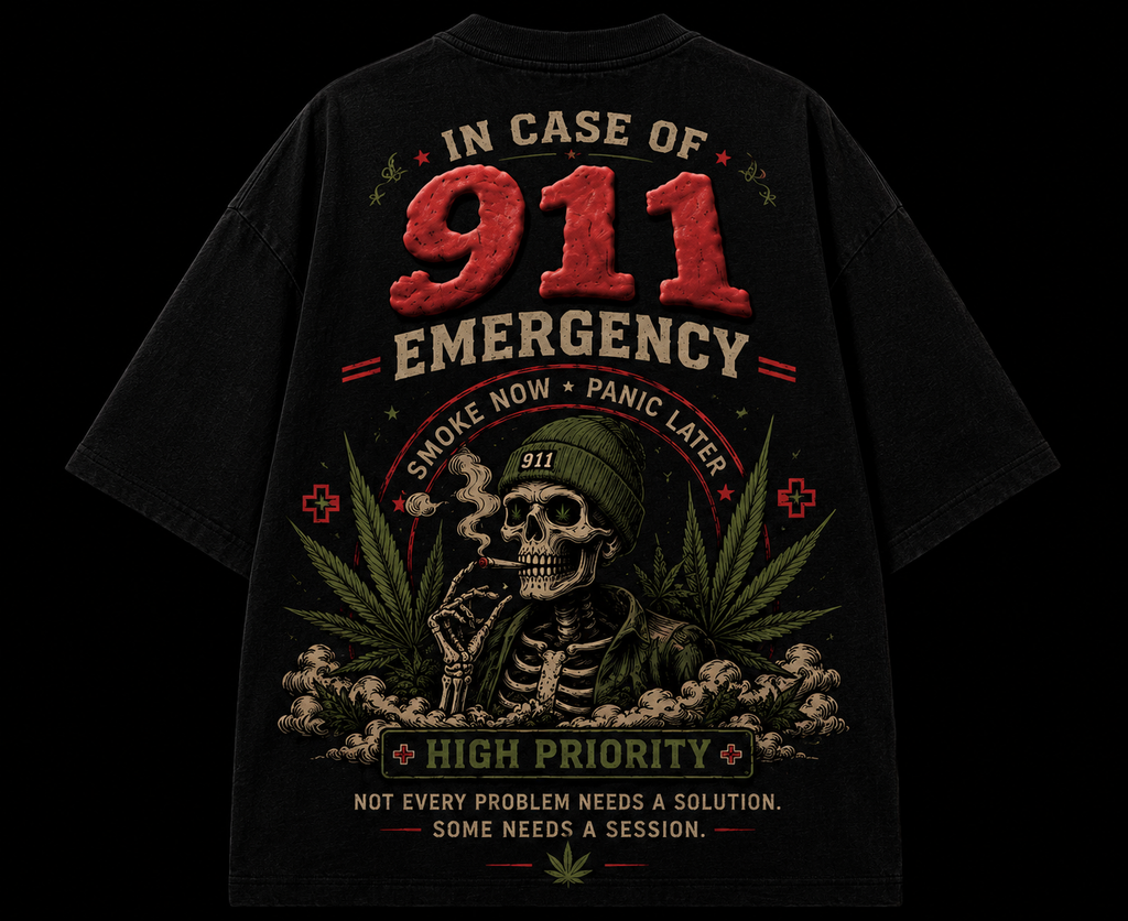 911 Emergency Response Puff Print Tee – Black