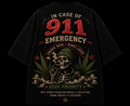 911 Emergency Response Puff Print Tee – Black