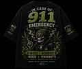 911 Weed Is My Medicine Puff Print T-Shirt